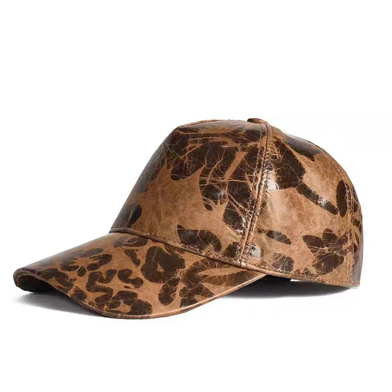 Letters Printed Leather Baseba - огляд і ціна Baseball Cap Structured
