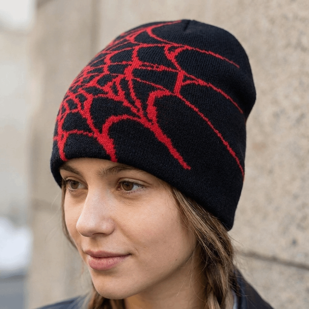 Gothic Soft Spider Web Pattern - огляд і ціна Beanie Cuffed Knit