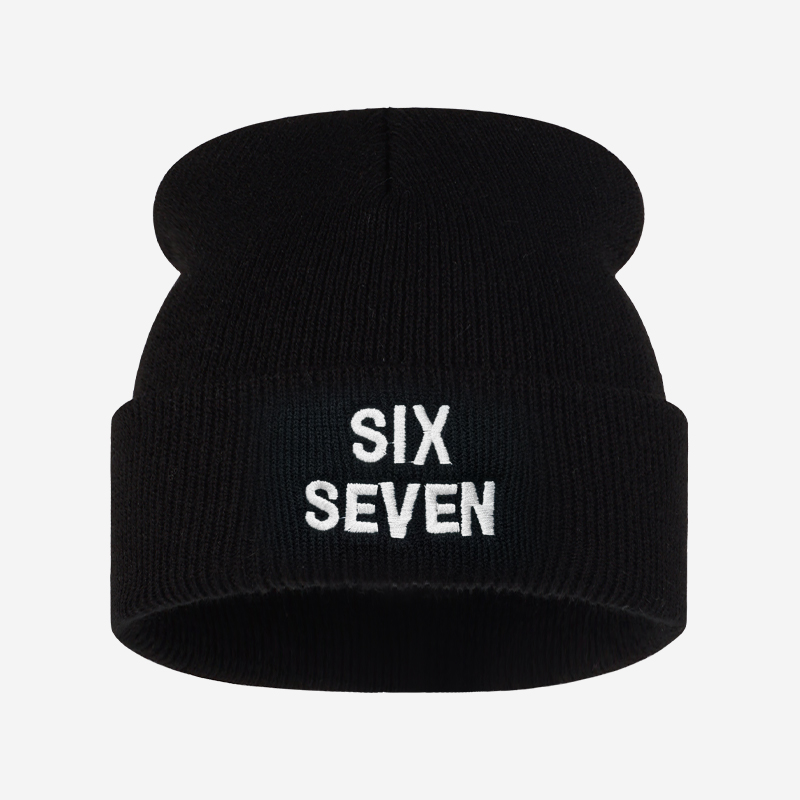 SIX SEVEN Letter Embroidered K - огляд і ціна Beanie Cuffed Knit