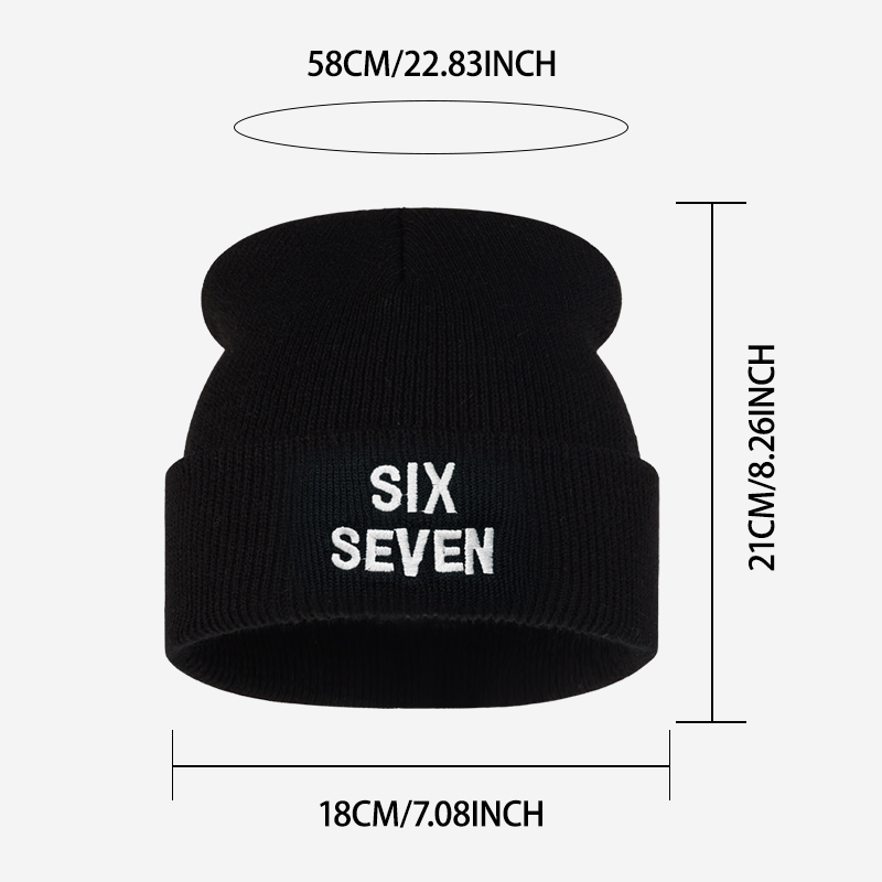 SIX SEVEN Letter Embroidered K - огляд і ціна Beanie Cuffed Knit