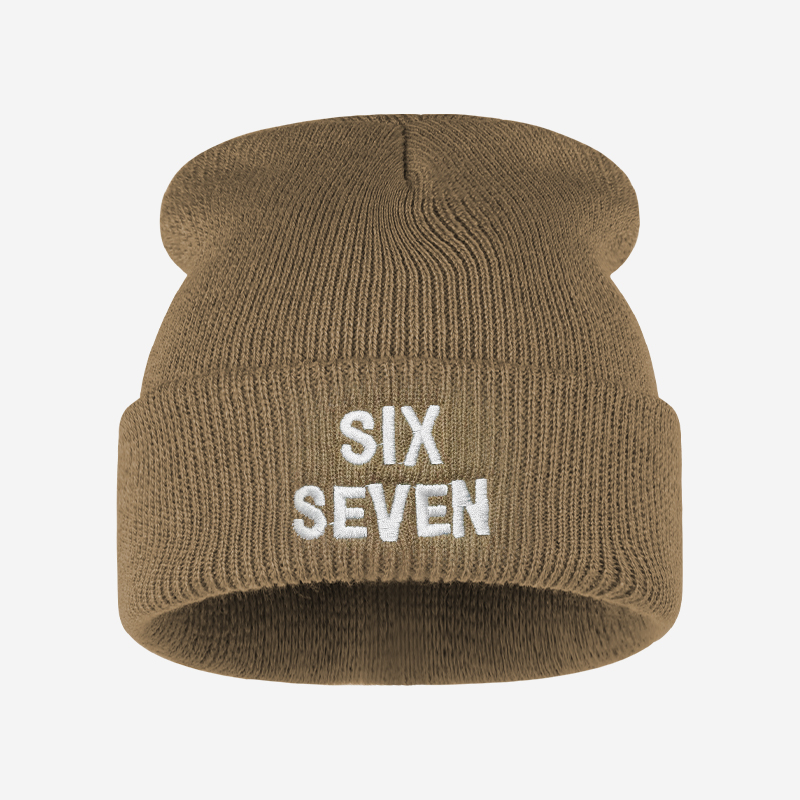 SIX SEVEN Letter Embroidered K - огляд і ціна Beanie Cuffed Knit
