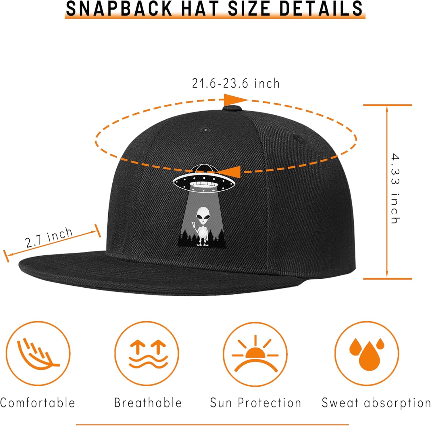 Ufo Aliens Snapback Hats for M - огляд і ціна Snapback Hat Flat